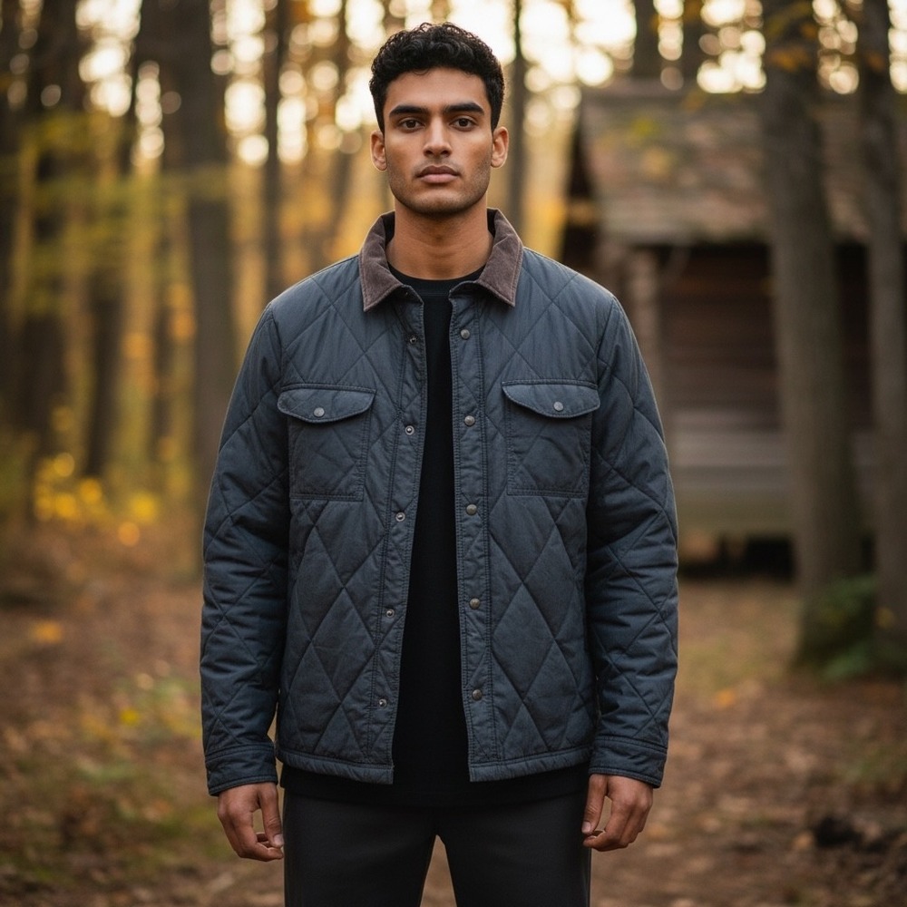 Filson Hyder Quilted Shirt Jacket Faded Navy Blue Primaloft XL Long DISCOLORED